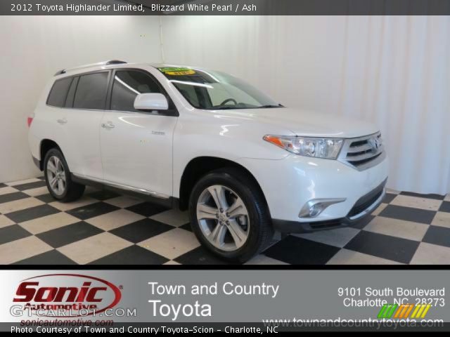 2012 Toyota Highlander Limited in Blizzard White Pearl
