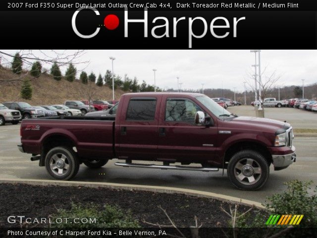 2007 Ford F350 Super Duty Lariat Outlaw Crew Cab 4x4 in Dark Toreador Red Metallic