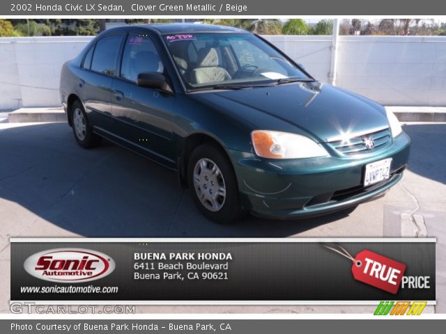 2002 Honda Civic LX Sedan in Clover Green Metallic