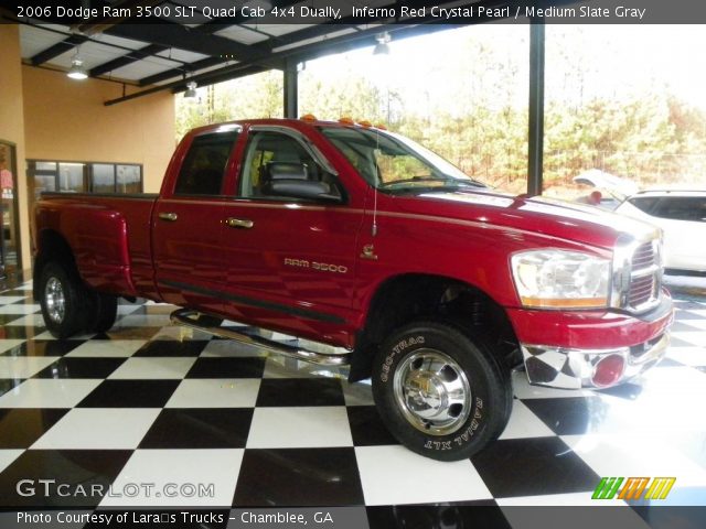 2006 Dodge Ram 3500 SLT Quad Cab 4x4 Dually in Inferno Red Crystal Pearl