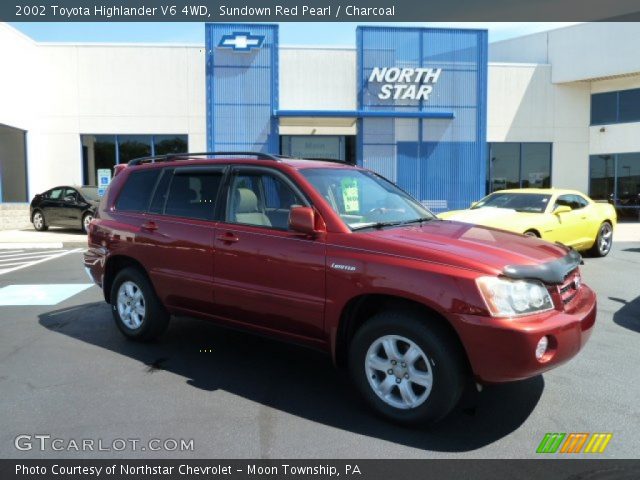 2002 Toyota Highlander V6 4WD in Sundown Red Pearl