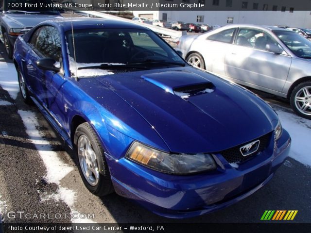 2003 Ford Mustang V6 Coupe in Sonic Blue Metallic