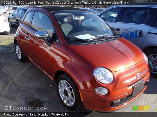 2012 Fiat 500 c cabrio Pop in Rame (Copper Orange)