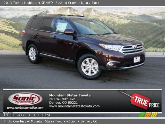 2013 Toyota Highlander SE 4WD in Sizzling Crimson Mica
