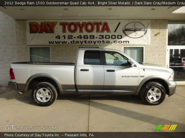 2012 Dodge Ram 1500 Outdoorsman Quad Cab 4x4 in Bright Silver Metallic