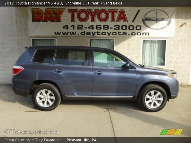 2012 Toyota Highlander V6 4WD in Shoreline Blue Pearl
