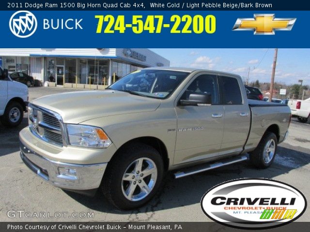 2011 Dodge Ram 1500 Big Horn Quad Cab 4x4 in White Gold