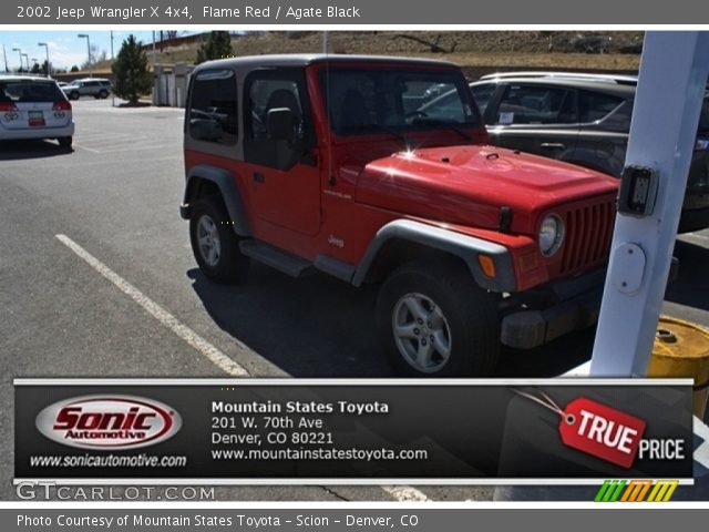 2002 Jeep Wrangler X 4x4 in Flame Red