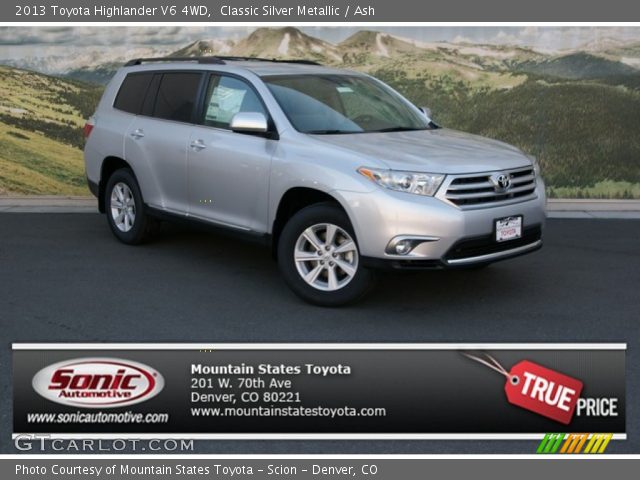 2013 Toyota Highlander V6 4WD in Classic Silver Metallic