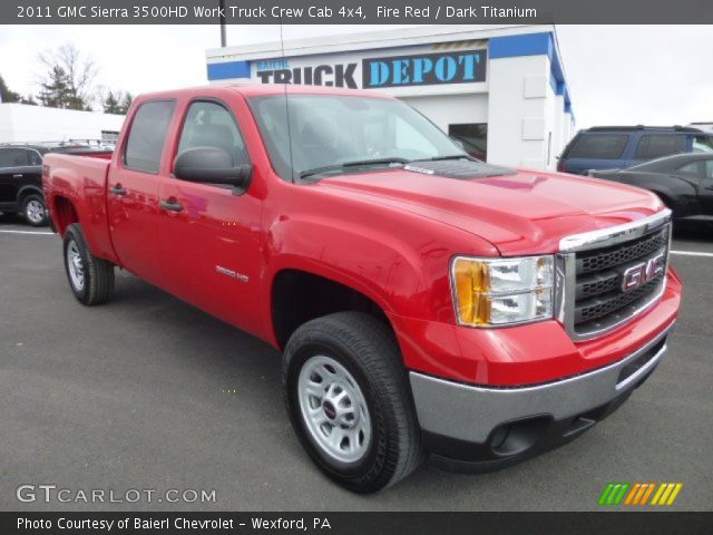 2011 GMC Sierra 3500HD Work Truck Crew Cab 4x4 in Fire Red