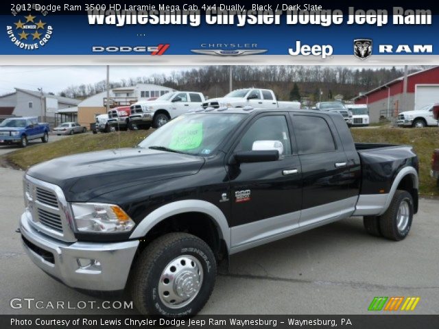 2012 Dodge Ram 3500 HD Laramie Mega Cab 4x4 Dually in Black