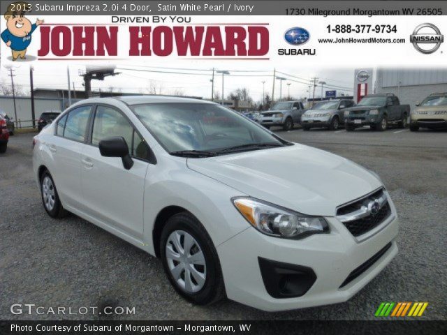 2013 Subaru Impreza 2.0i 4 Door in Satin White Pearl