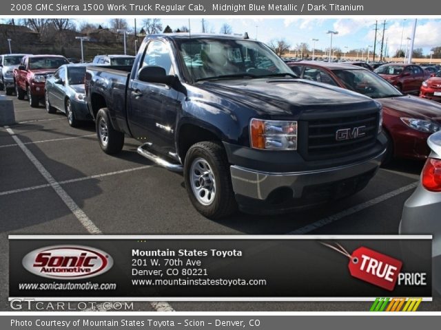 2008 GMC Sierra 1500 Work Truck Regular Cab in Midnight Blue Metallic