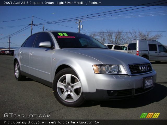 2003 Audi A4 3.0 quattro Sedan in Light Silver Metallic