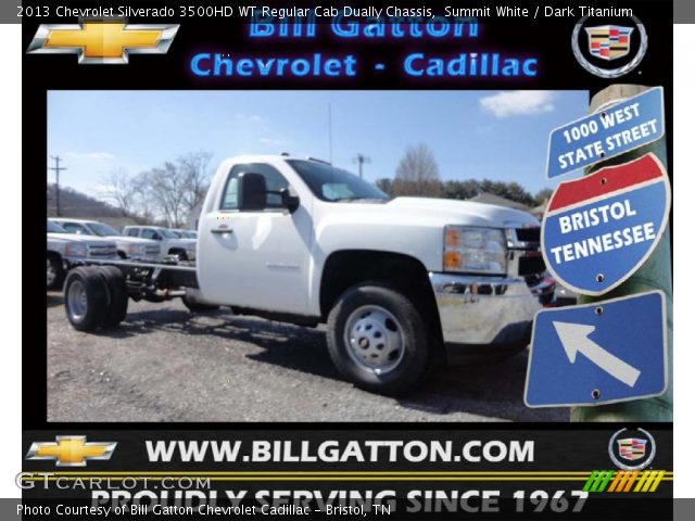 2013 Chevrolet Silverado 3500HD WT Regular Cab Dually Chassis in Summit White