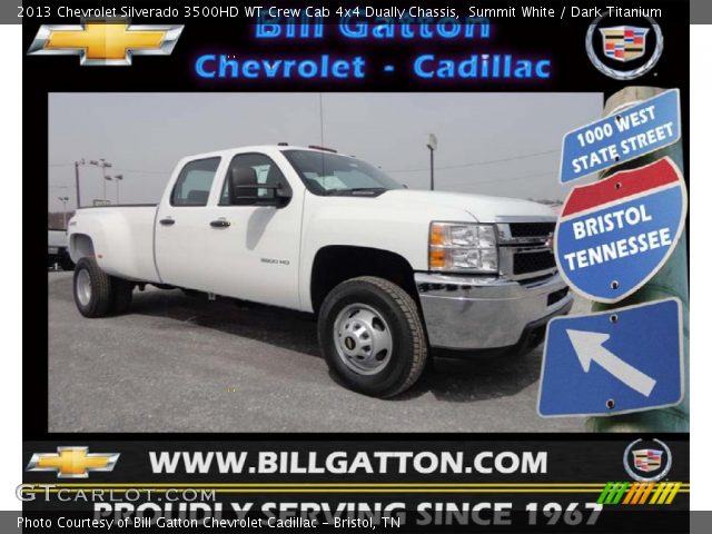 2013 Chevrolet Silverado 3500HD WT Crew Cab 4x4 Dually Chassis in Summit White