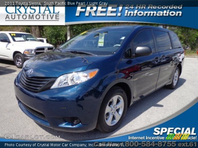 2011 Toyota Sienna  in South Pacific Blue Pearl