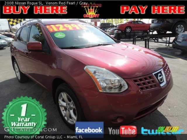 2008 Nissan Rogue SL in Venom Red Pearl