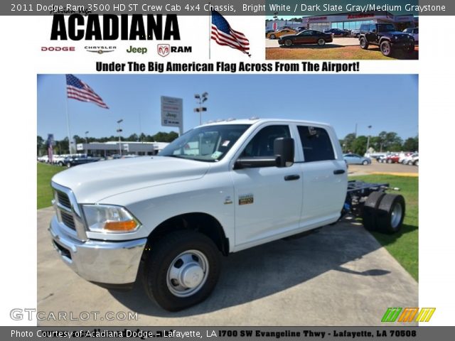 2011 Dodge Ram 3500 HD ST Crew Cab 4x4 Chassis in Bright White