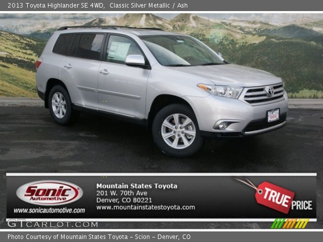 2013 Toyota Highlander SE 4WD in Classic Silver Metallic