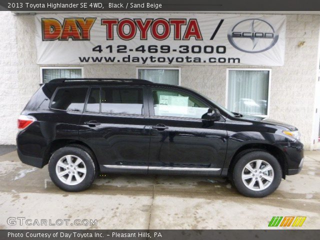 2013 Toyota Highlander SE 4WD in Black