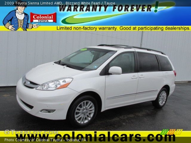 2009 Toyota Sienna Limited AWD in Blizzard White Pearl