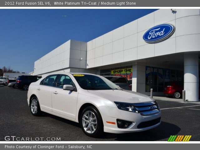 2012 Ford Fusion SEL V6 in White Platinum Tri-Coat