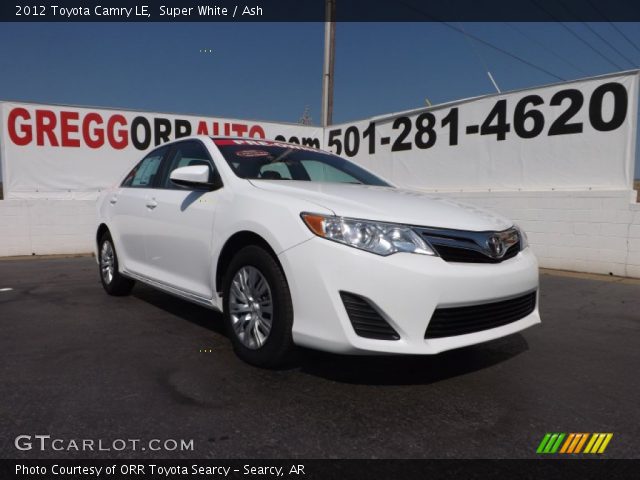 2012 Toyota Camry LE in Super White