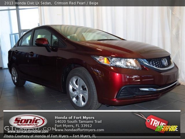 2013 Honda Civic LX Sedan in Crimson Red Pearl