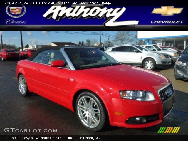 2009 Audi A4 2.0T Cabriolet in Misano Red Pearl Effect