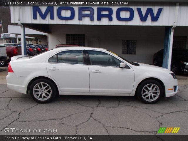 2010 Ford Fusion SEL V6 AWD in White Platinum Tri-coat Metallic