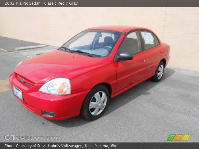 2003 Kia Rio Sedan in Classic Red