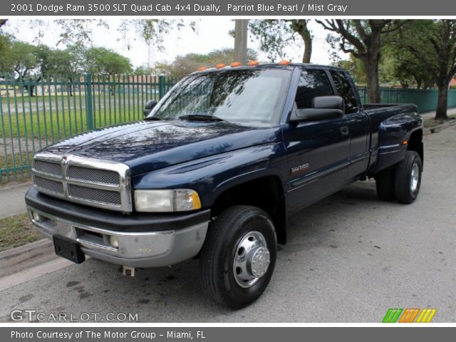 2001 Dodge Ram 3500 SLT Quad Cab 4x4 Dually in Parriot Blue Pearl