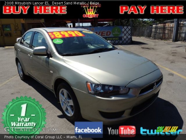 2008 Mitsubishi Lancer ES in Desert Sand Metallic