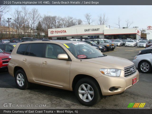 2010 Toyota Highlander V6 4WD in Sandy Beach Metallic