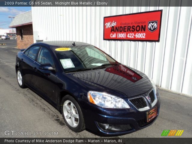 2009 Pontiac G6 V6 Sedan in Midnight Blue Metallic