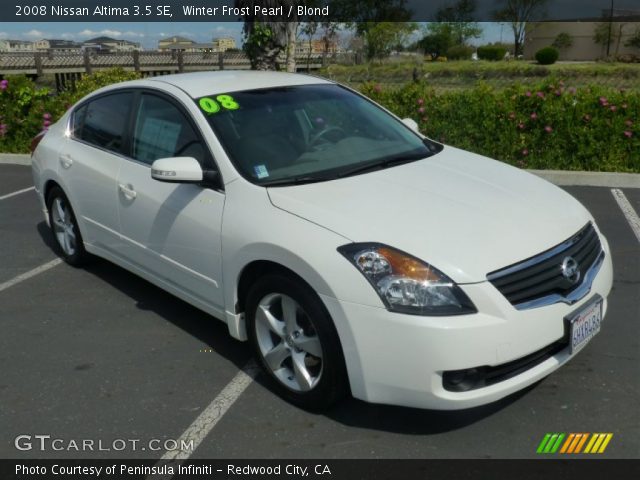 2008 Nissan Altima 3.5 SE in Winter Frost Pearl