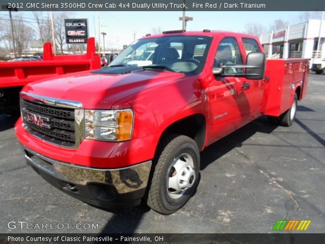 2012 GMC Sierra 3500HD Crew Cab 4x4 Dually Utility Truck in Fire Red