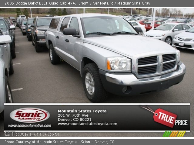 2005 Dodge Dakota SLT Quad Cab 4x4 in Bright Silver Metallic