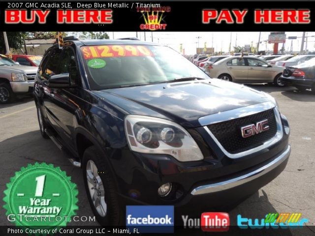 2007 GMC Acadia SLE in Deep Blue Metallic