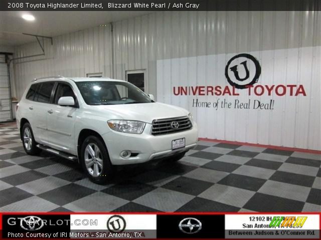 2008 Toyota Highlander Limited in Blizzard White Pearl