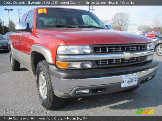 2001 Chevrolet Silverado 1500 LS Extended Cab 4x4 in Sunset Orange Metallic