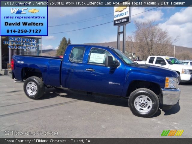 2013 Chevrolet Silverado 2500HD Work Truck Extended Cab 4x4 in Blue Topaz Metallic