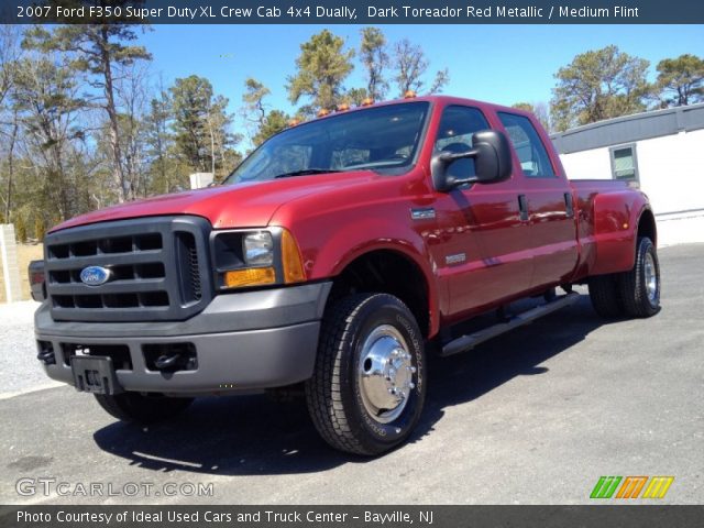 2007 Ford F350 Super Duty XL Crew Cab 4x4 Dually in Dark Toreador Red Metallic