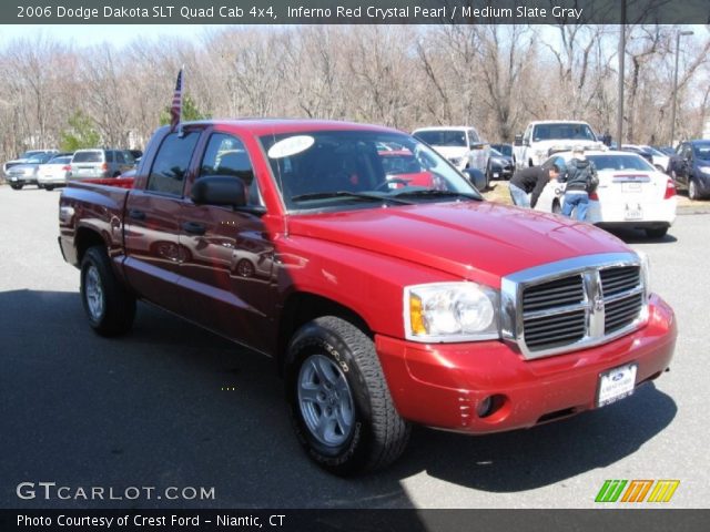 2006 Dodge Dakota SLT Quad Cab 4x4 in Inferno Red Crystal Pearl