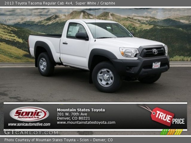 2013 Toyota Tacoma Regular Cab 4x4 in Super White