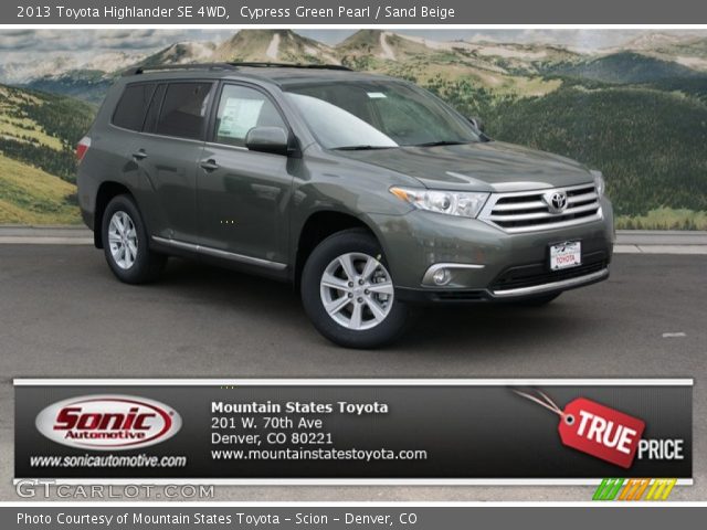 2013 Toyota Highlander SE 4WD in Cypress Green Pearl