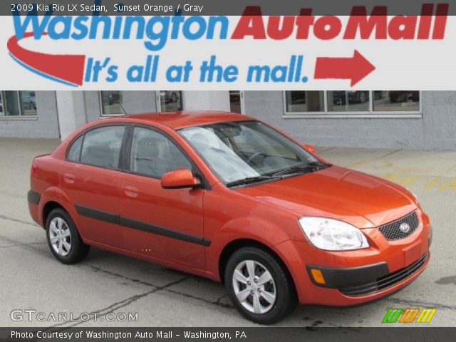 2009 Kia Rio LX Sedan in Sunset Orange