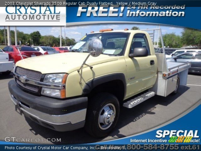 2003 Chevrolet Silverado 3500 Regular Cab Dually Flatbed in Yellow