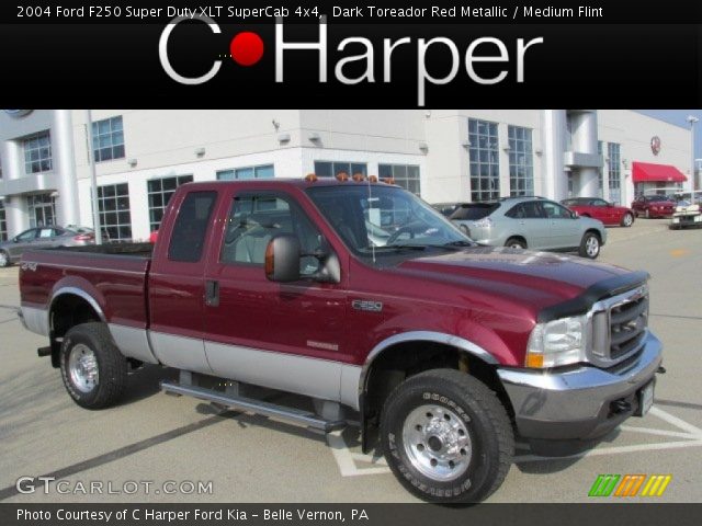2004 Ford F250 Super Duty XLT SuperCab 4x4 in Dark Toreador Red Metallic